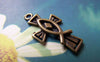 Accessories - 20 Pcs Of Antique Bronze Cross Fish Charms Pendants 13x25mm A3016