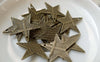 Accessories - 20 Pcs Of Antique Bronze Cross Star Charms 23x23mm A6297