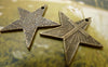 Accessories - 20 Pcs Of Antique Bronze Cross Star Charms 23x23mm A6297