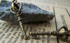 Accessories - 20 Pcs Of Antique Bronze Crown Key Skeleton Key Charms 8x23mm A186