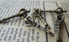 Accessories - 20 Pcs Of Antique Bronze Crown Key Skeleton Key Charms 8x23mm A186
