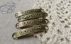 Accessories - 20 Pcs Of Antique Bronze Curved Bracelet Connector Charms 6x38mm A6209