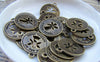 Accessories - 20 Pcs Of Antique Bronze Cut Out Angel Round Charms 19mm A1720
