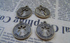 Accessories - 20 Pcs Of Antique Bronze Cut Out Angel Round Charms 19mm A1720