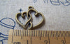 Accessories - 20 Pcs Of Antique Bronze Double Heart Charms 16x20mm A1604