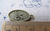 Accessories - 20 Pcs Of Antique Bronze English Letter M Oval Charms 11x16.5mm A2797