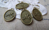 Accessories - 20 Pcs Of Antique Bronze English Letter M Oval Charms 11x16.5mm A2797