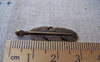 Accessories - 20 Pcs Of Antique Bronze Feather Charms 9x30mm A366