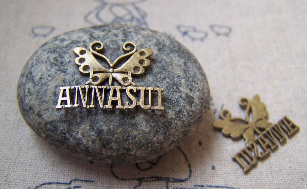 Accessories - 20 Pcs Of Antique Bronze Filigree Butterfly Charms 16x20mm A5801
