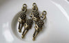 Accessories - 20 Pcs Of Antique Bronze Filigree Cat Charms 8x33mm A6865