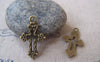 Accessories - 20 Pcs Of Antique Bronze Filigree Cross Charms 16x26mm A4396