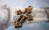 Accessories - 20 Pcs Of Antique Bronze Filigree Cross Charms 16x26mm A4396