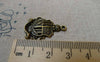 Accessories - 20 Pcs Of Antique Bronze Filigree Crown Badge Charms 17x28mm A5642