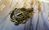 Accessories - 20 Pcs Of Antique Bronze Filigree Crown Badge Charms 17x28mm A5642