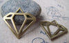 Accessories - 20 Pcs Of Antique Bronze Filigree Diamond Charms Pendants 28x30mm A3383