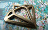 Accessories - 20 Pcs Of Antique Bronze Filigree Diamond Charms Pendants 28x30mm A3383