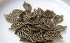 Accessories - 20 Pcs Of Antique Bronze Filigree Filigree Leaf Charms 10x16mm A334