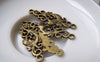 Accessories - 20 Pcs Of Antique Bronze Filigree Flower Connector Charms 11x36mm A4764