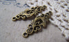 Accessories - 20 Pcs Of Antique Bronze Filigree Flower Connector Charms 11x36mm A4764