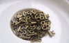 Accessories - 20 Pcs Of Antique Bronze Filigree Flower Key Charms 17x17.5mm A2065