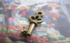 Accessories - 20 Pcs Of Antique Bronze Filigree Flower Key Charms 17x17.5mm A2065