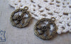 Accessories - 20 Pcs Of Antique Bronze Filigree Flower Peace Symbol Charms 20mm A4796