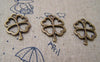 Accessories - 20 Pcs Of Antique Bronze Filigree Four-Leaf Clover Lucky Flower Charms 17x25mm A3365