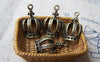 Accessories - 20 Pcs Of Antique Bronze Filigree Half Crown Charms 12x20mm A772