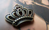 Accessories - 20 Pcs Of Antique Bronze Filigree Half Crown Charms 18x22mm A2775