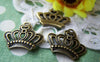 Accessories - 20 Pcs Of Antique Bronze Filigree Half Crown Charms 18x22mm A2775