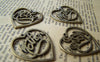 Accessories - 20 Pcs Of Antique Bronze Filigree Heart Charms 26x29mm A503
