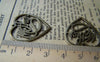 Accessories - 20 Pcs Of Antique Bronze Filigree Heart Charms 26x29mm A503