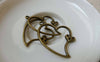 Accessories - 20 Pcs Of Antique Bronze Filigree Heart Charms 26x36mm A5635