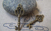 Accessories - 20 Pcs Of Antique Bronze Filigree Key Charms 10x28mm A2289