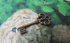 Accessories - 20 Pcs Of Antique Bronze Filigree Key Charms 9x21mm A3575