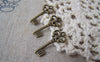 Accessories - 20 Pcs Of Antique Bronze Filigree Key Charms 9x21mm A3575