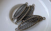Accessories - 20 Pcs Of Antique Bronze Filigree Oval Mesh Connectors Charms 11x36mm A7222