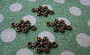Accessories - 20 Pcs Of Antique Bronze Filigree Six Leaf Flower Connector Charms 10.5x18mm A3327