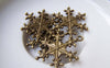Accessories - 20 Pcs Of Antique Bronze Filigree Snowflake Charms 22mm A348