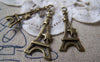 Accessories - 20 Pcs Of Antique Bronze Filigree Star Eiffel Tower Charms 13x30mm A1657