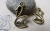 Accessories - 20 Pcs Of Antique Bronze Filigree Swan Charms 18x25mm A6864