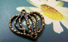 Accessories - 20 Pcs Of Antique Bronze Filigree Textured Heart Charms 21x21mm A1606