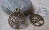 Accessories - 20 Pcs Of Antique Bronze Filigree Tree Round Charms 20mm A468