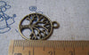 Accessories - 20 Pcs Of Antique Bronze Filigree Tree Round Charms 20mm A468