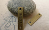 Accessories - 20 Pcs Of Antique Bronze Flat Bar Connector Charms 6x26mm A6222