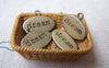 Accessories - 20 Pcs Of Antique Bronze Flat Oval Charms 10x18mm A3366