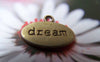 Accessories - 20 Pcs Of Antique Bronze Flat Oval Charms 10x18mm A3366