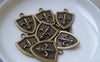 Accessories - 20 Pcs Of Antique Bronze Fleur De Lis Flower Of Lily Shield Charms 16x22mm A4714