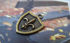 Accessories - 20 Pcs Of Antique Bronze Fleur De Lis Flower Of Lily Shield Charms 16x22mm A4714