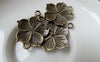 Accessories - 20 Pcs Of Antique Bronze Flower Connector Charms 20x26mm A6910